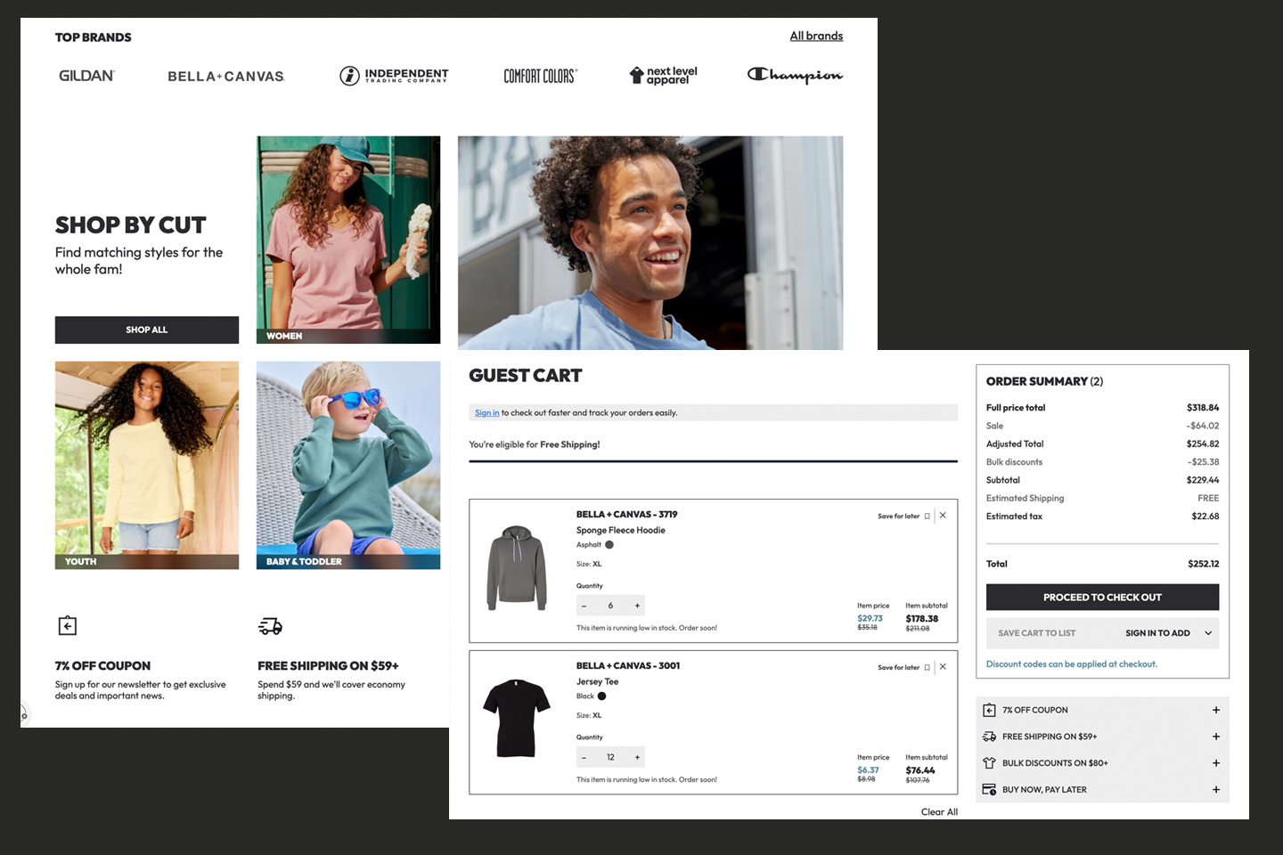 CSO shop by cut and cart