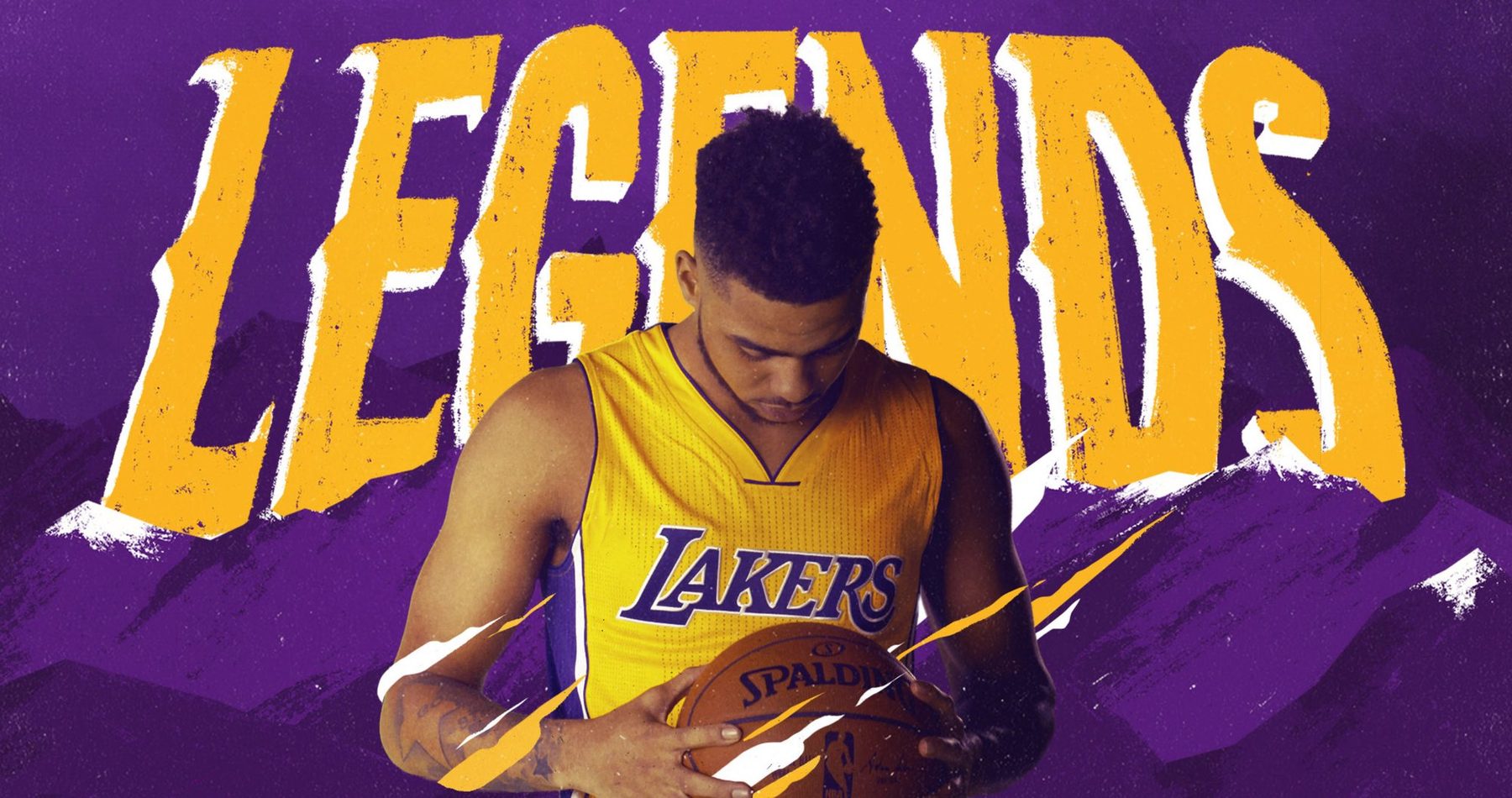 Legends key art with hand-lettered display type over a player portrait