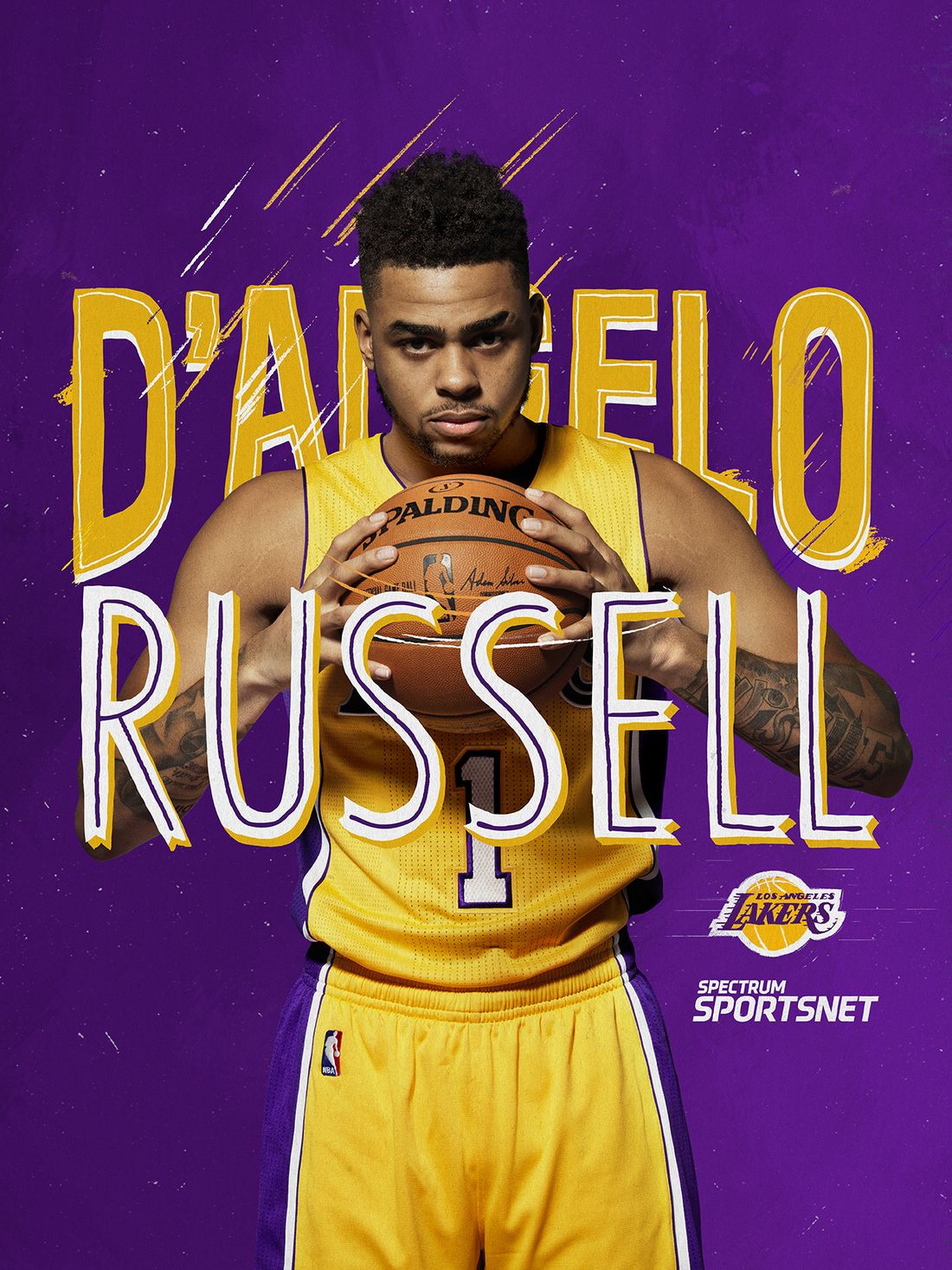 D'Angelo Russell poster with hand-lettered name treatment