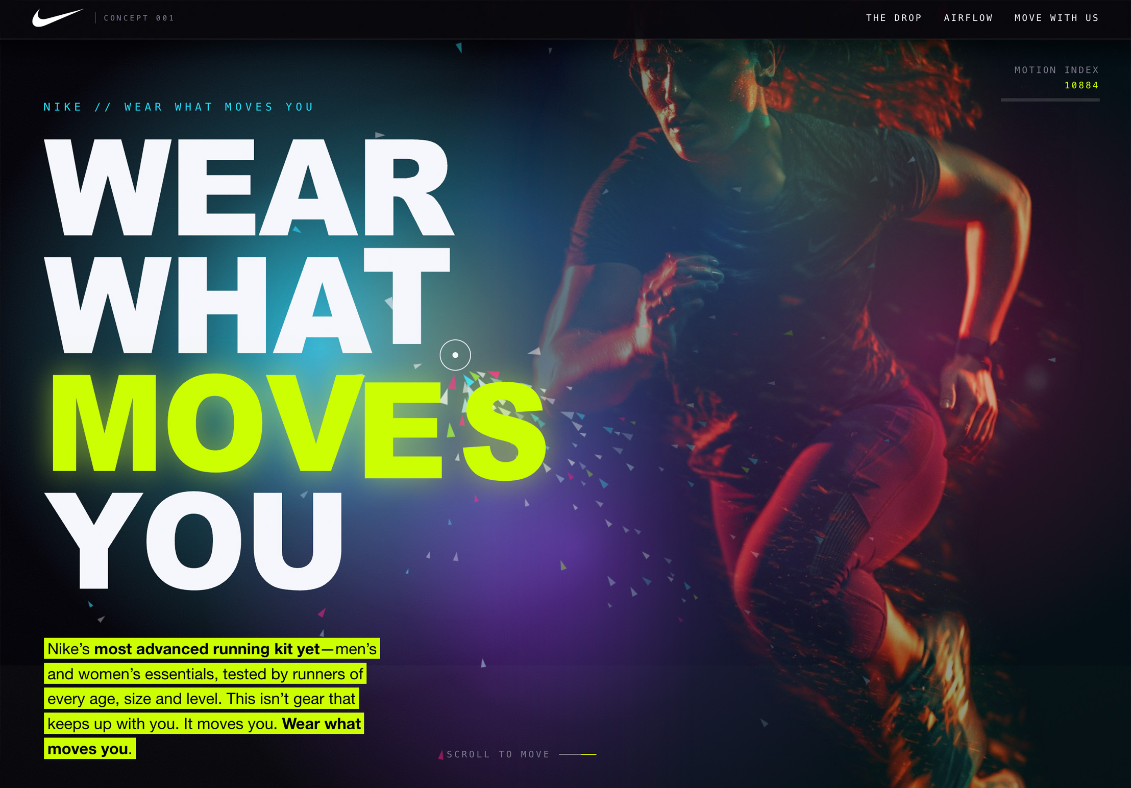 Nike — Wear What Moves You concept landing page